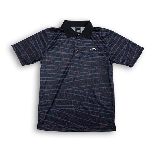 Standard Logo Polo-  Tropical Grid on Black