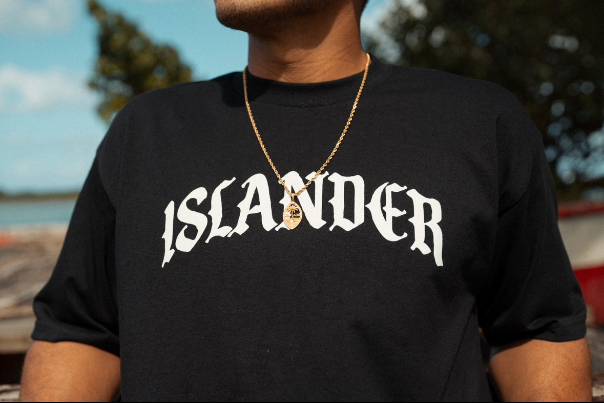 Islander Logo Tee- White on Black