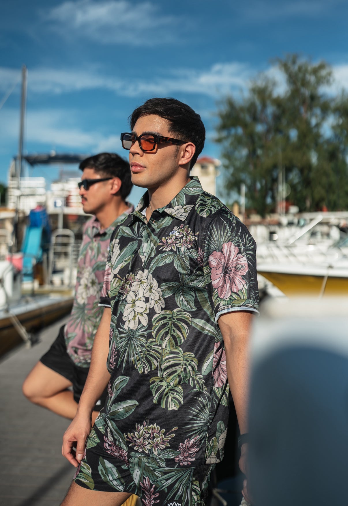 Solo Logo Performance Polo - Tropical on Black