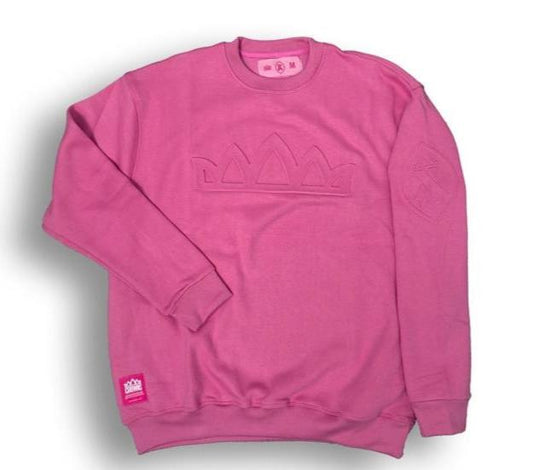 Solo Logo Embossed Crewneck - Flamingo