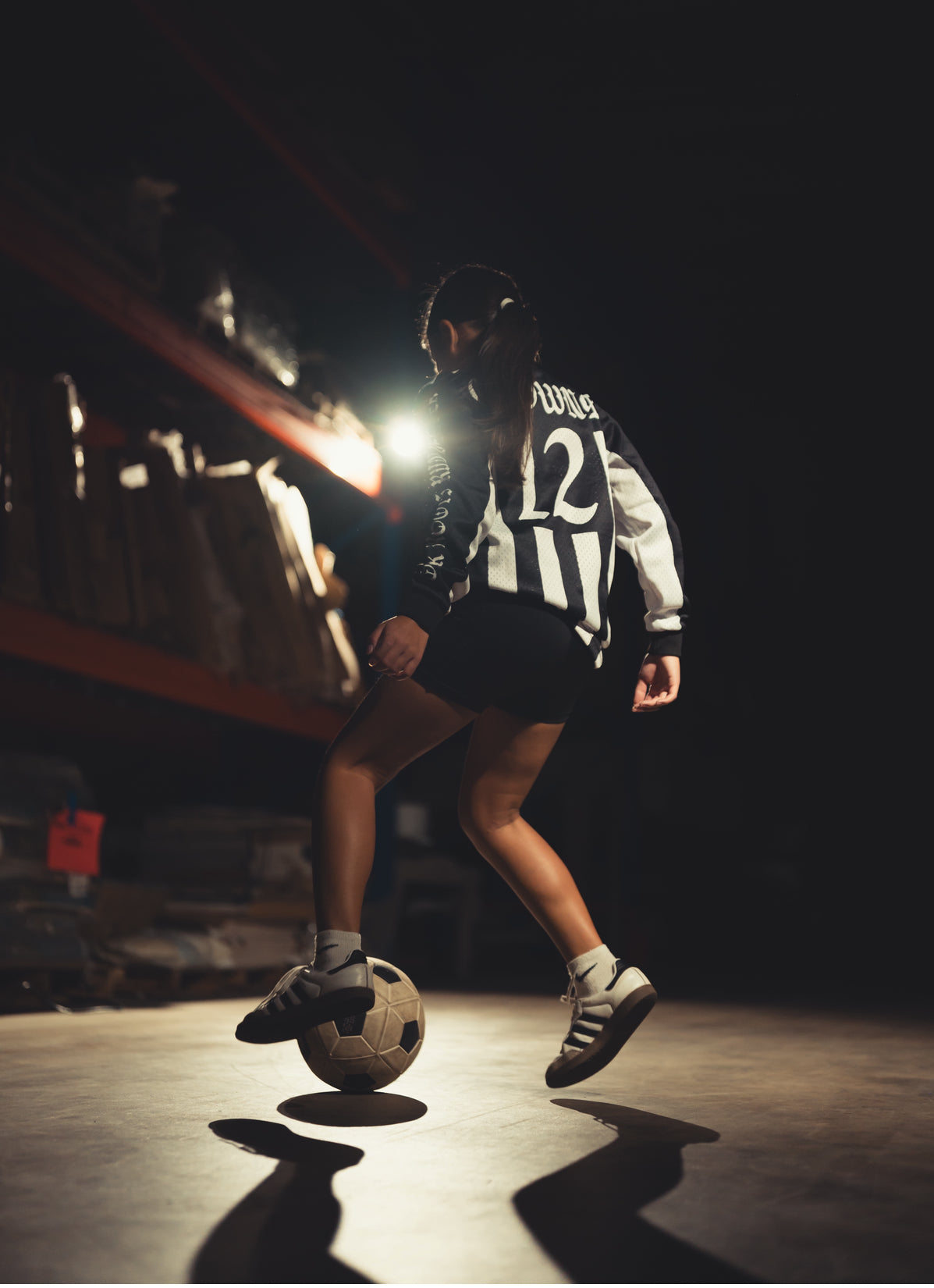 Newcastle Youth Mesh FC Long-sleeve Soccer Jersey - B/W