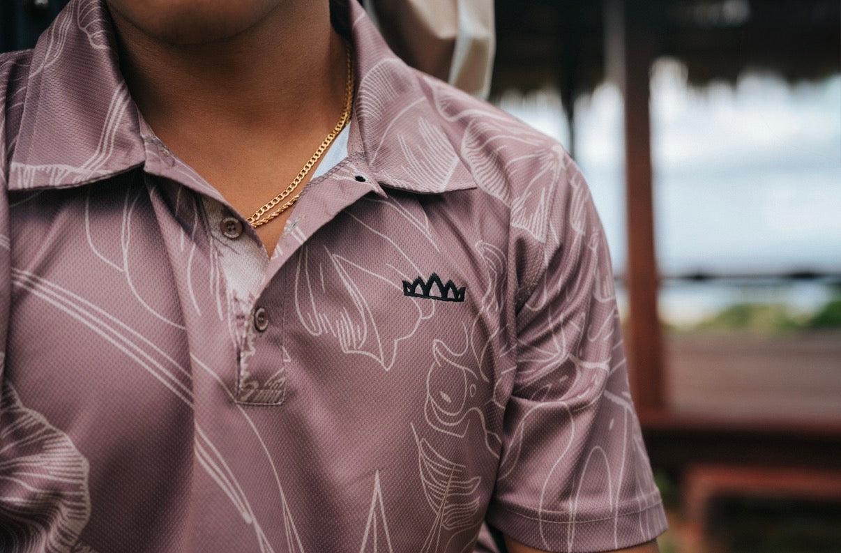 Marianas Floral Performance Polo - Anemone Pink