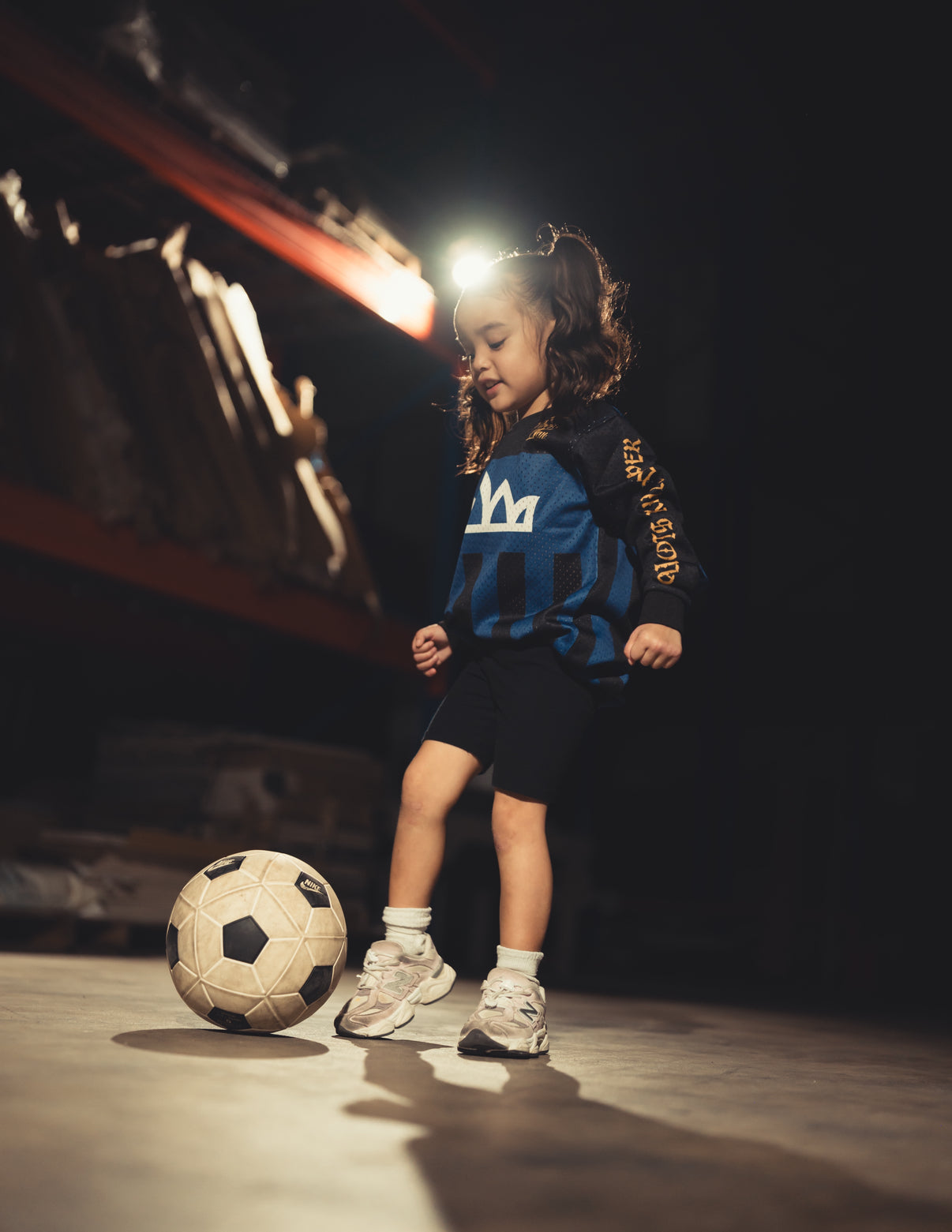 Milan Youth Mesh FC Long-sleeve Soccer Jersey - Blue/Blk