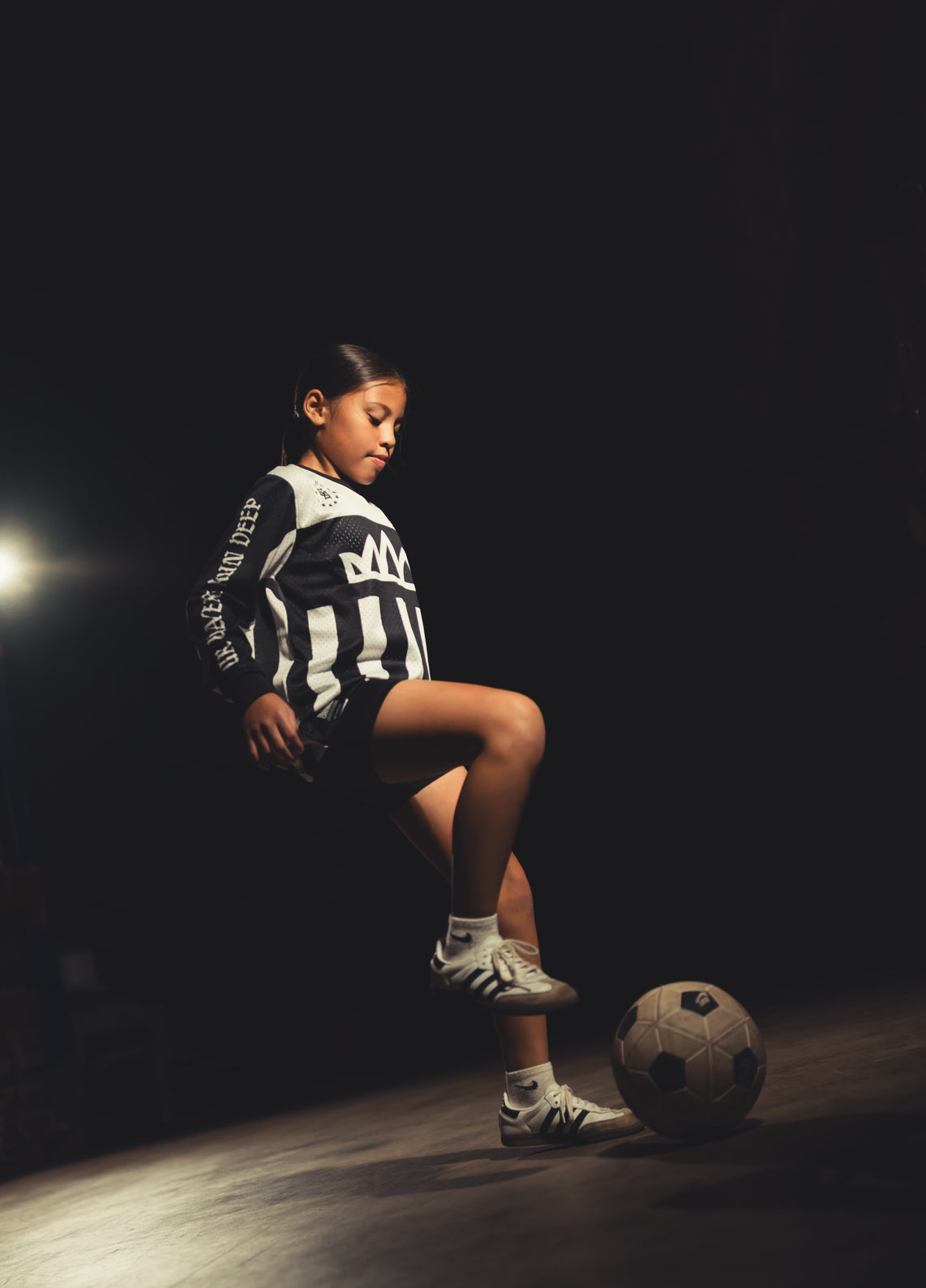 Newcastle Youth Mesh FC Long-sleeve Soccer Jersey - B/W