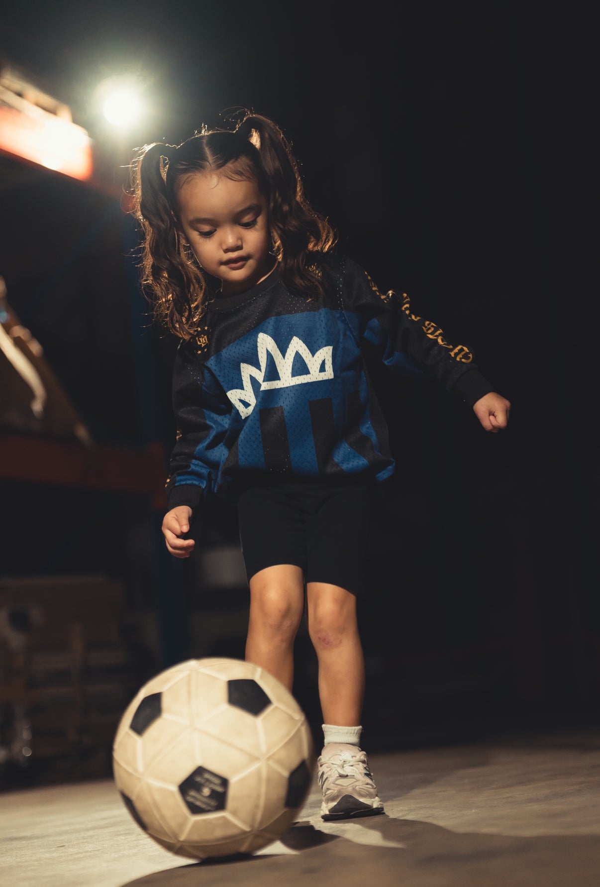 Milan Youth Mesh FC Long-sleeve Soccer Jersey - Blue/Blk