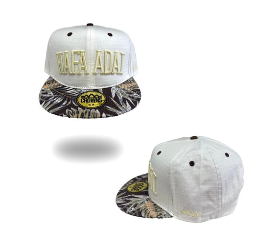 Hafa Adai Cream Snapback w/ Tropical Bark Brim