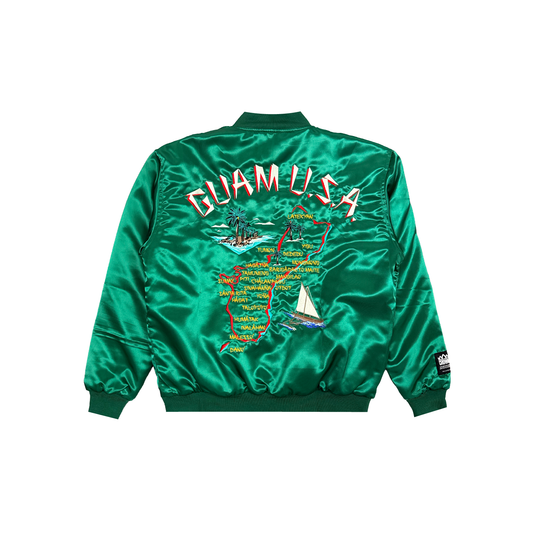 Heir to the Crown Map Satin KIDS Bomber Jacket- Clover