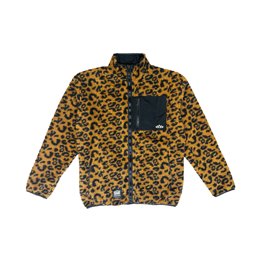 Solo Logo Reversible Sherpa Jacket - Leopard/ Black