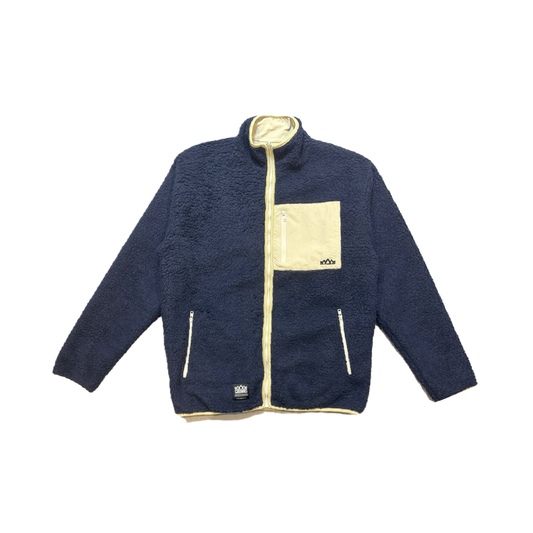 Solo Logo Reversible Sherpa Jacket - Calm Cream (Navy/ Cream)