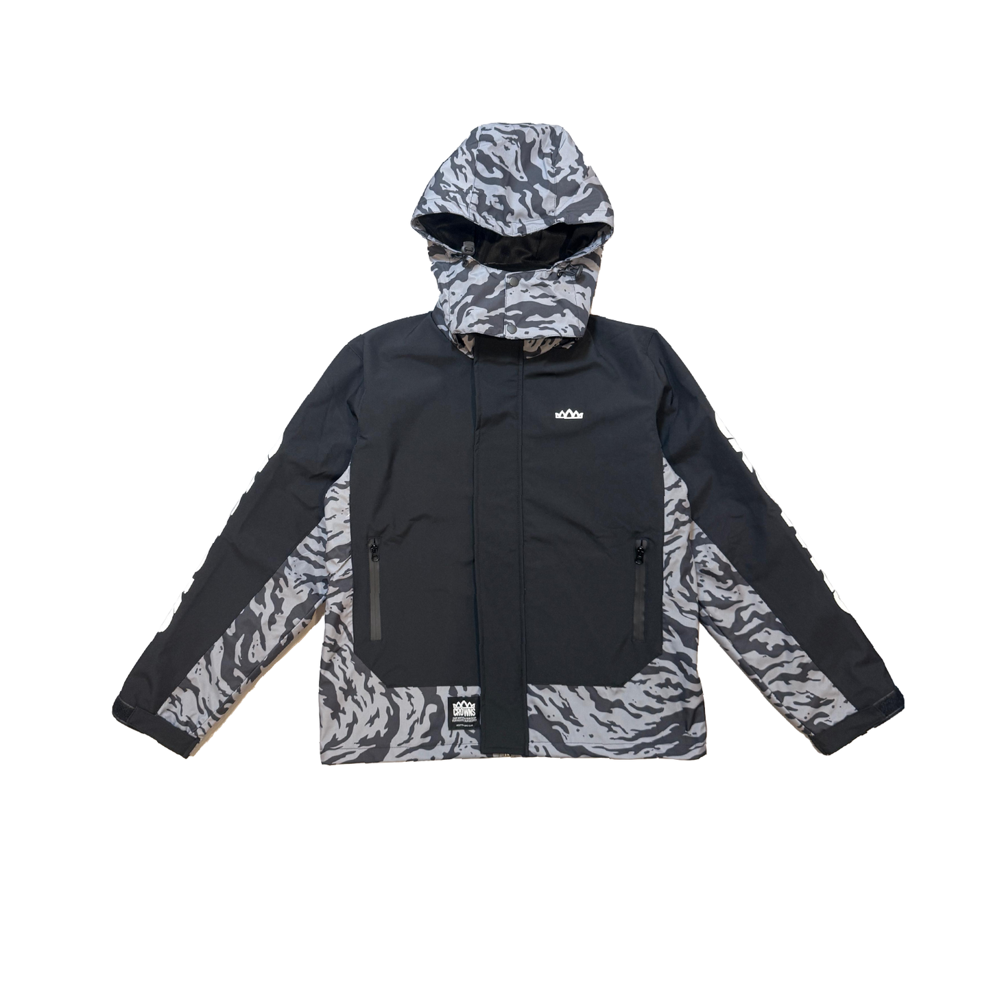 Solo Logo Premium Shell Jacket - Black w/ Tiger Camo