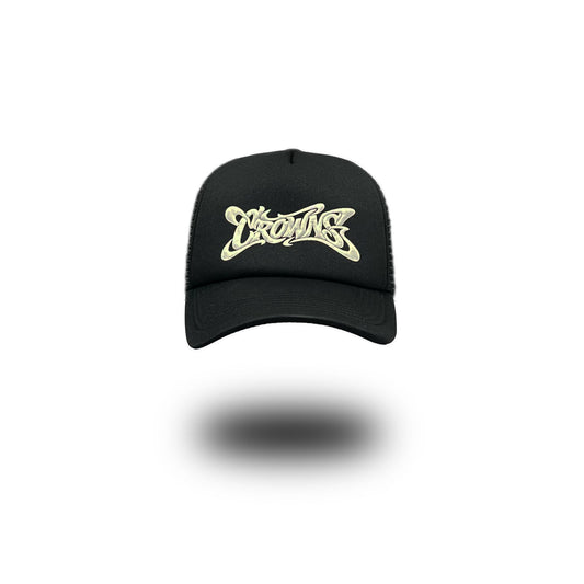 Sunset Summer Trucker Hat- White on Black