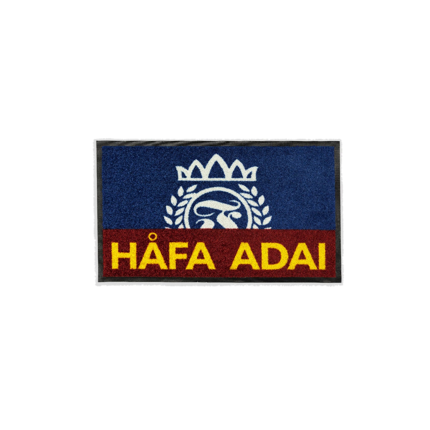 Hafa Adai Floor Mat- Navy w/ White Crowned Laurel