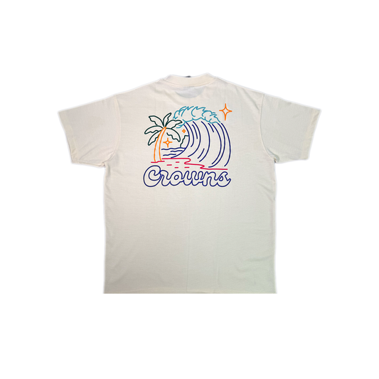 Waves of Neon Tee - Cream