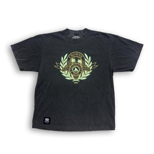 Crowns Crest Tee - Moss Fever on Vintage Black