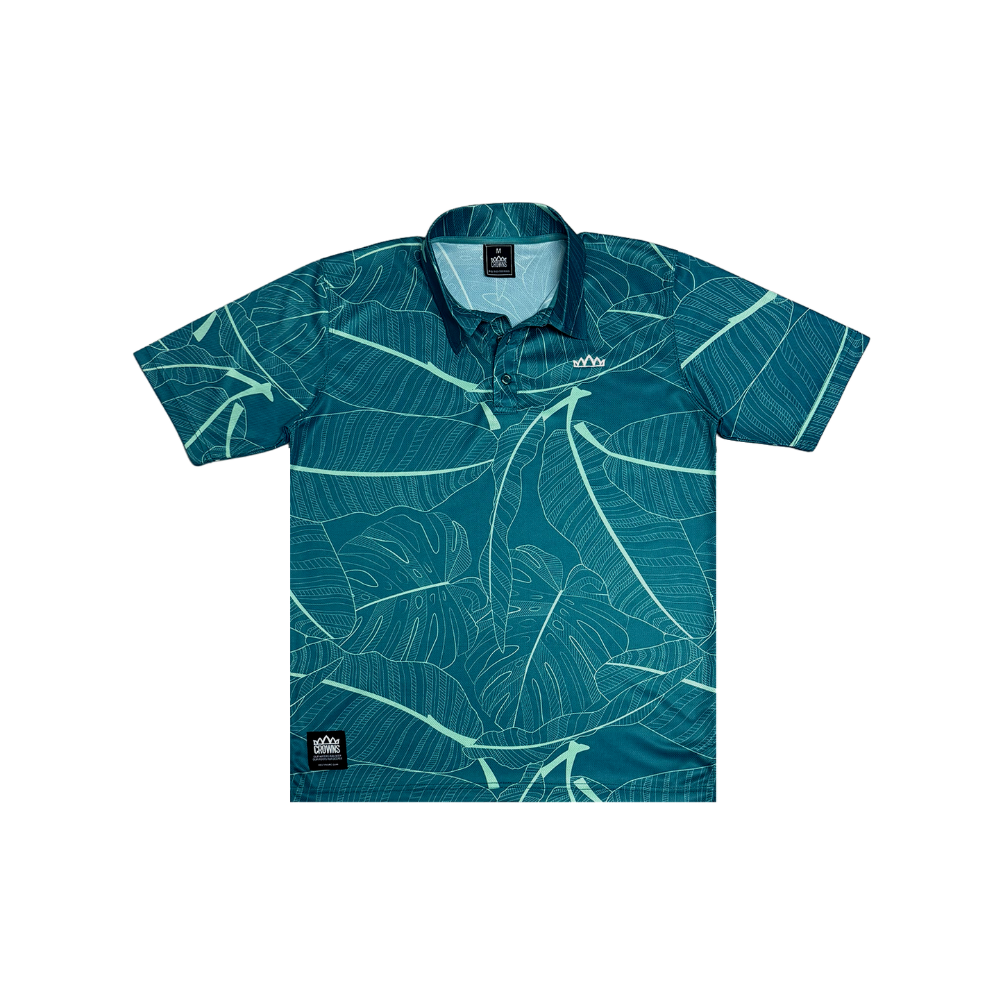Marianas Floral Performance Polo - Reef Green