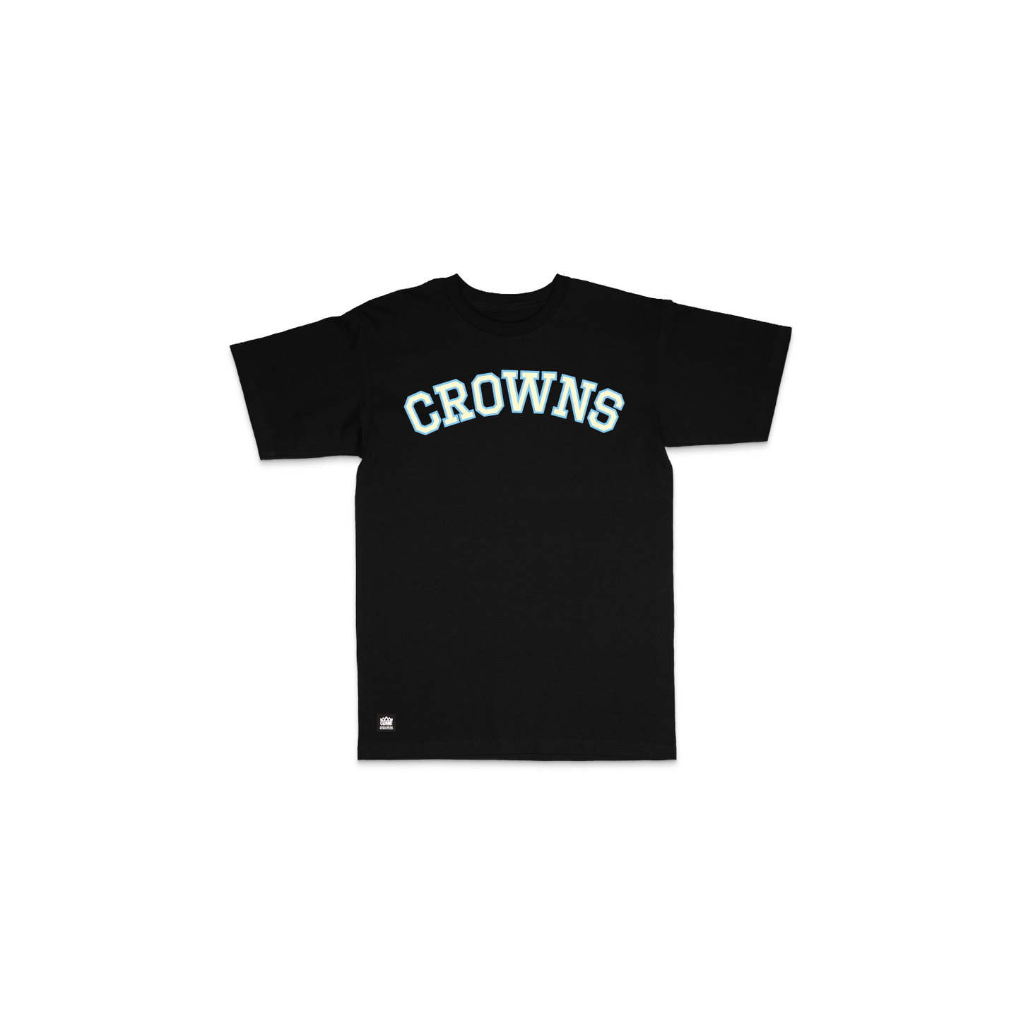 Crowns Collegiate Tee - Black w/ BabyBlue