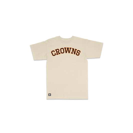 Crowns Collegiate Tee - Cream w/ Orange
