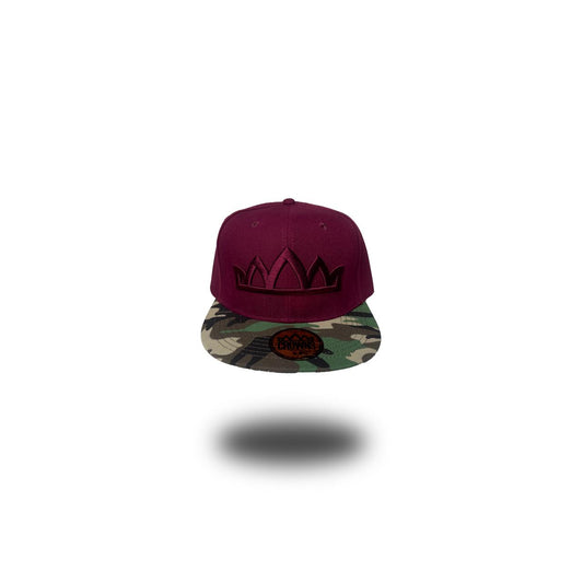 Solo Logo Snapback - Maroon w/ Camo Brim