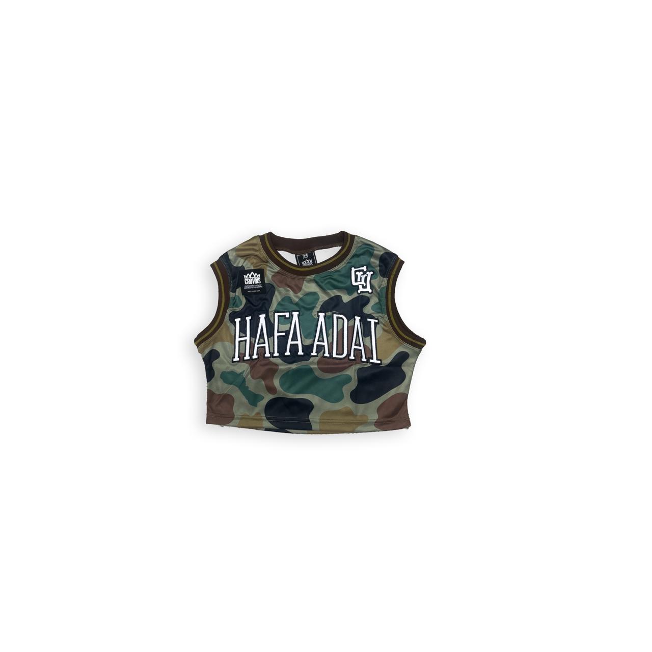 Hafa Adai Logo Cropped Jersey Tank- Duck Camo