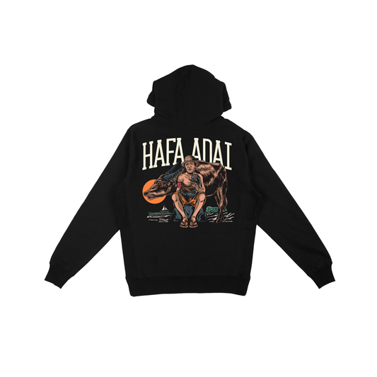 Hafa Adai Traditions Pullover Hoodie- Carabao Cart (Black)
