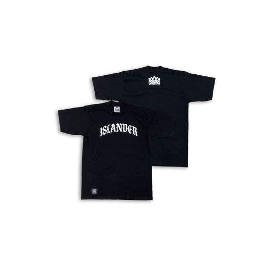 Islander Logo Tee- White on Black