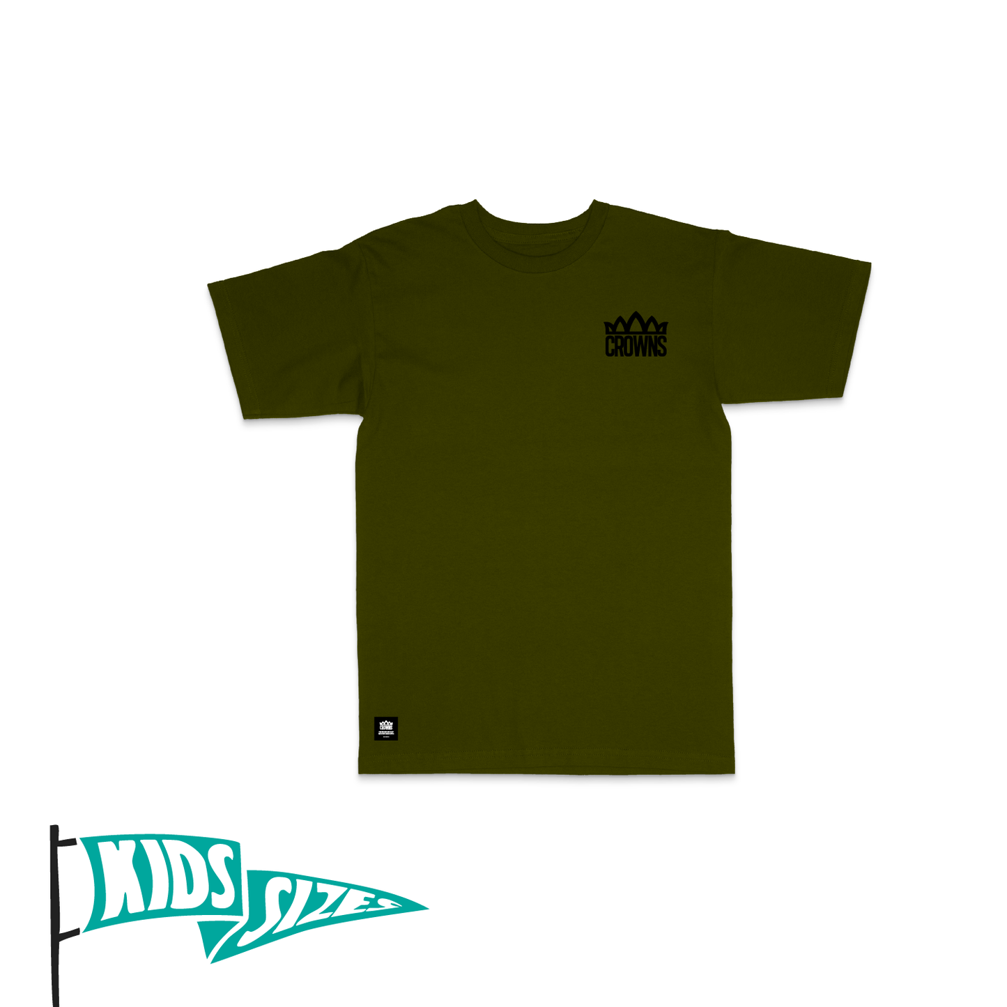 Standard Logo Youth Tee -  Black on Olive