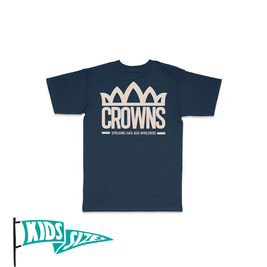 Standard Logo Youth Tee - Cream on Denim Blue