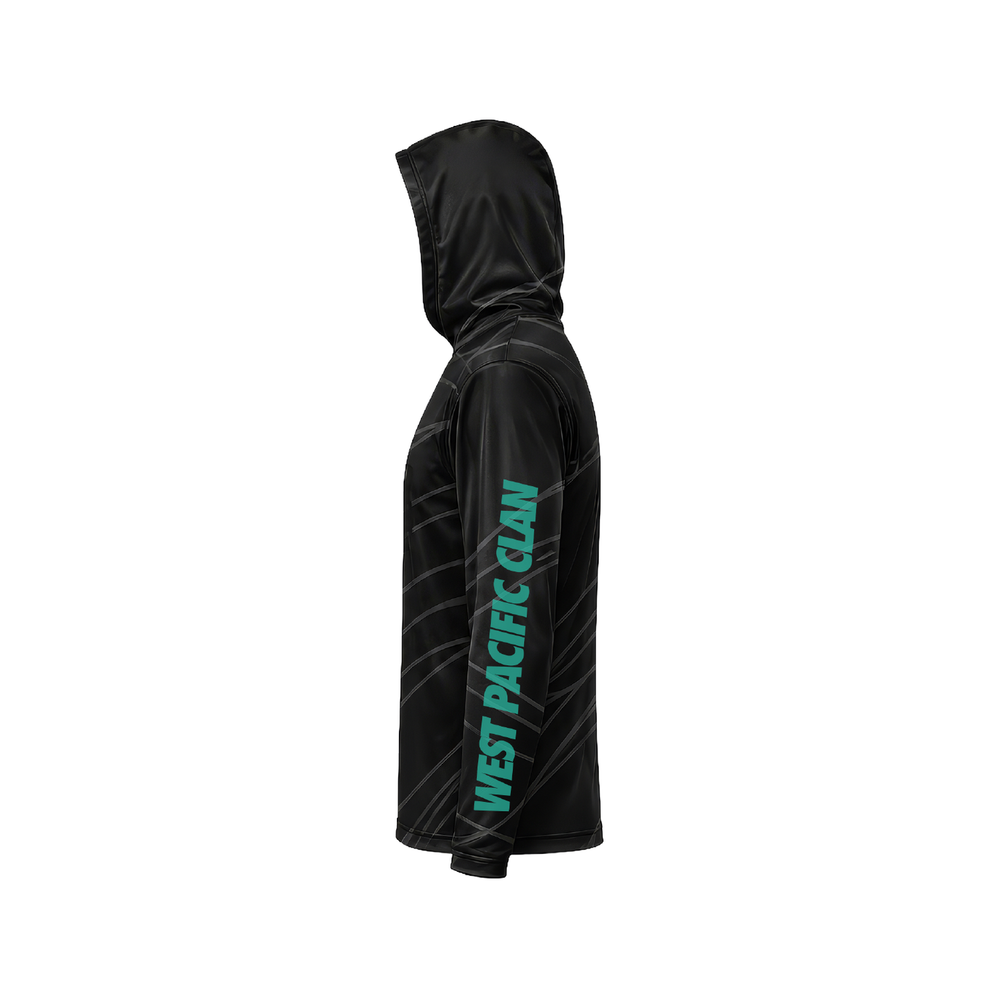 City Roots L/S Drifit Hoodie  - Black w/ Tiffany Blue