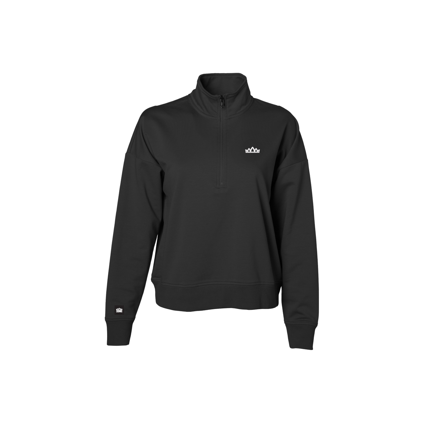 Solo Logo Cropped 1/4 Zip - Black