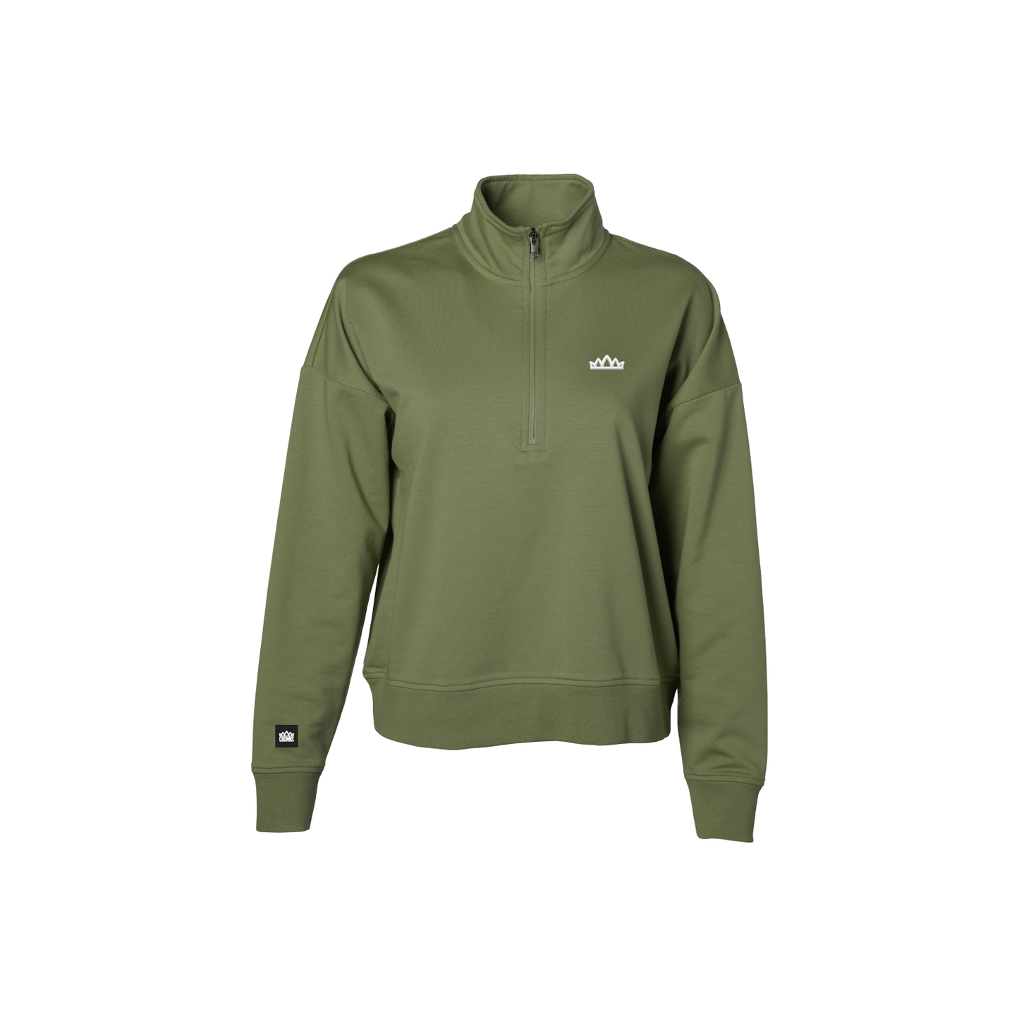 Solo Logo Cropped 1/4 Zip - Olive
