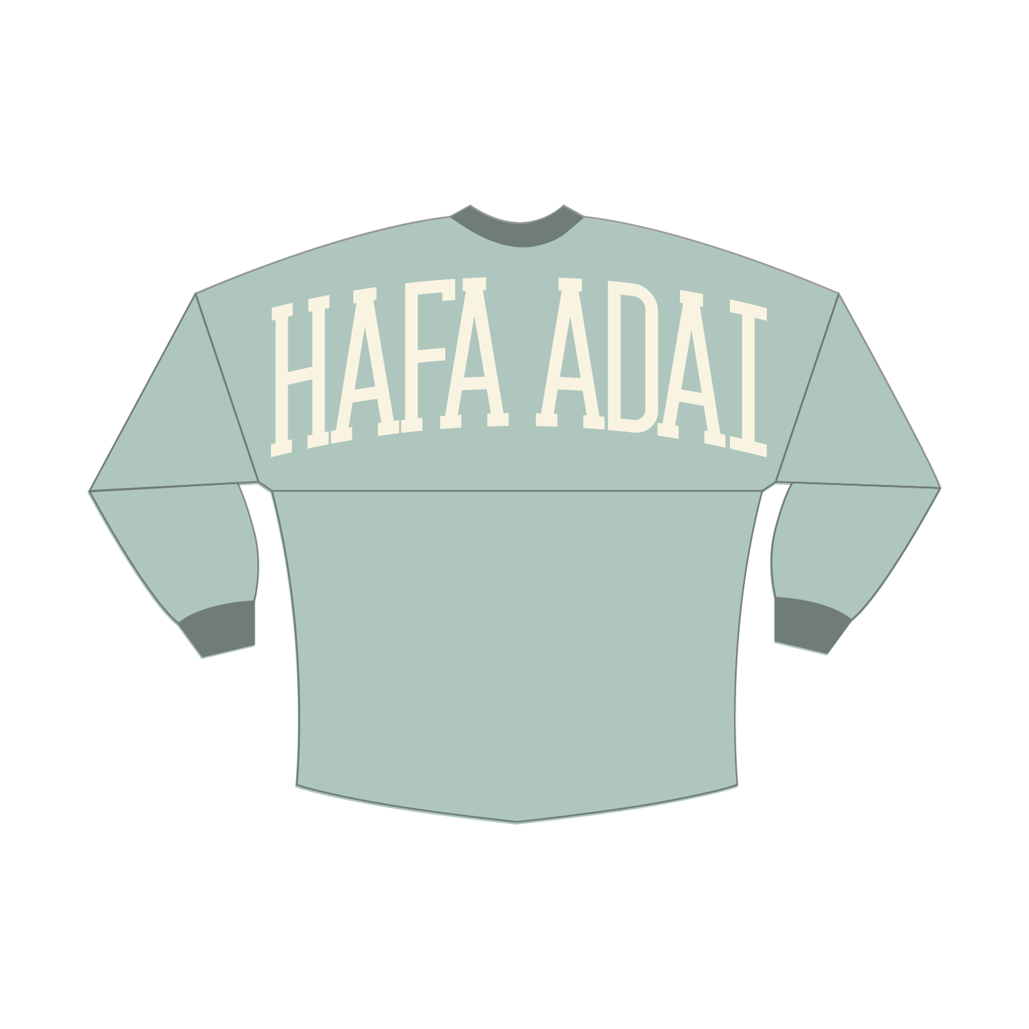 Hafa Adai Spirit Jersey Crewneck - Jade w/ White