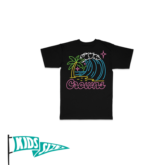 Waves of Neon Youth Tee- Black