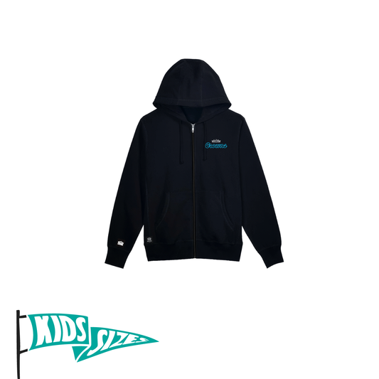 Waves of Neon Youth Zip Up Hoodie- Black