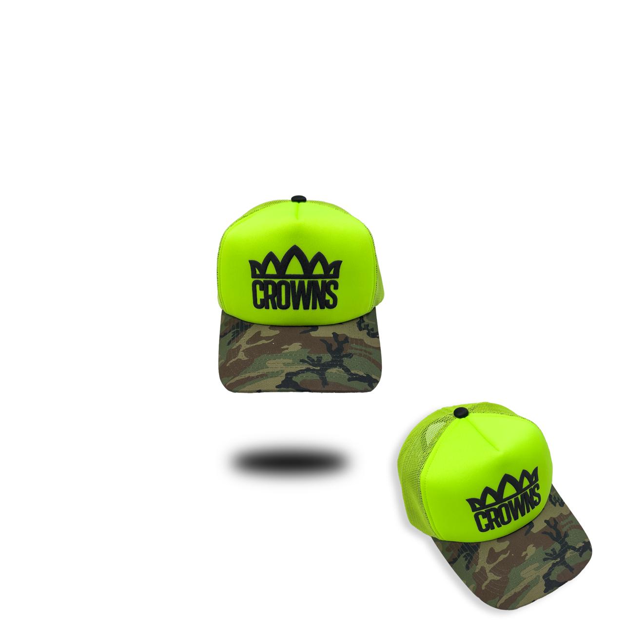 Standard Logo Trucker Hat- Scout ( Neon w/ Camo)