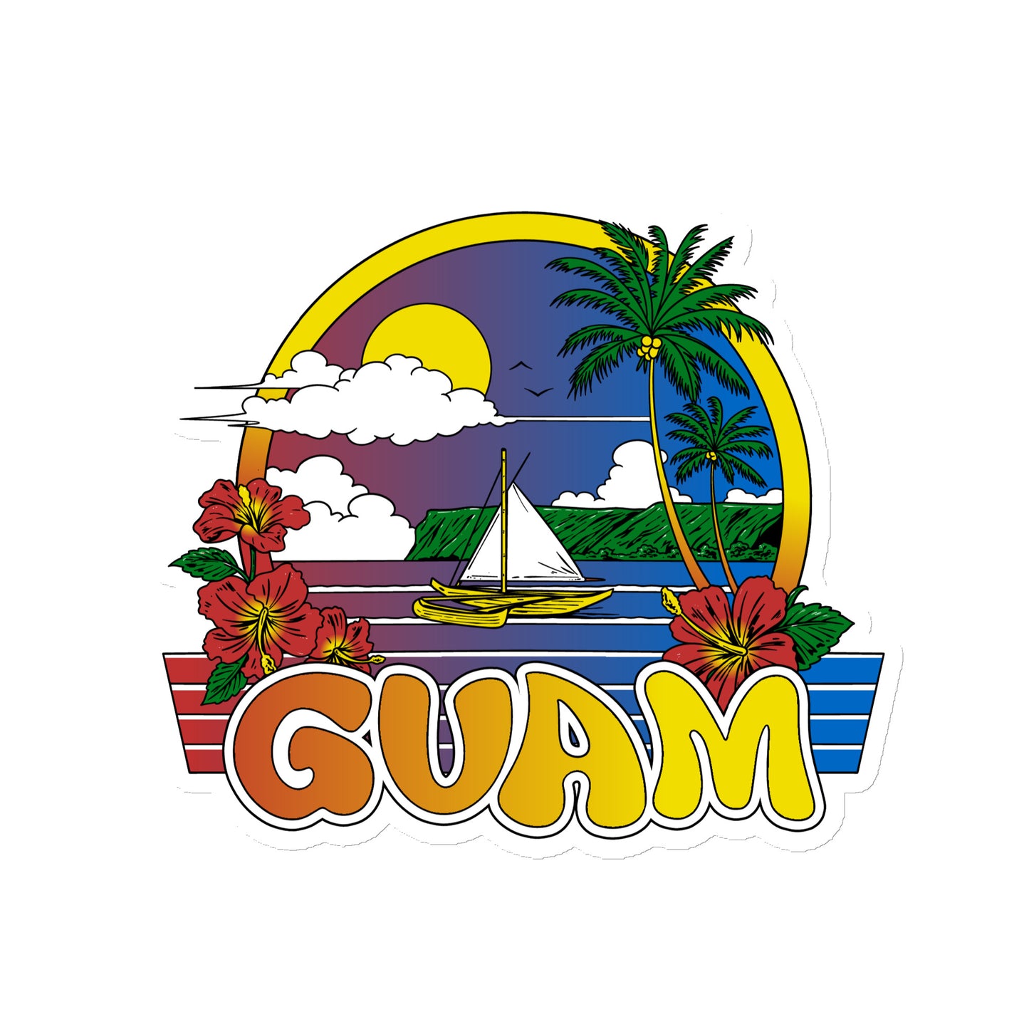 Retro Guam Magnet